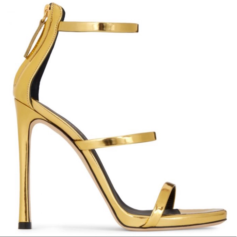 Giuseppe Zanotti Crossover Strap Metallic Sandals